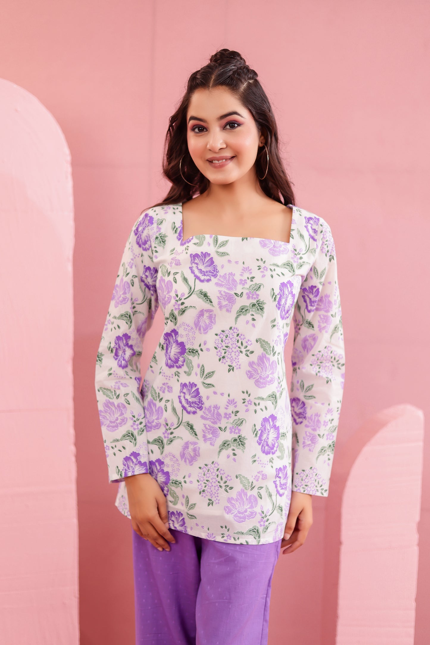 Lilac haze straight kurti