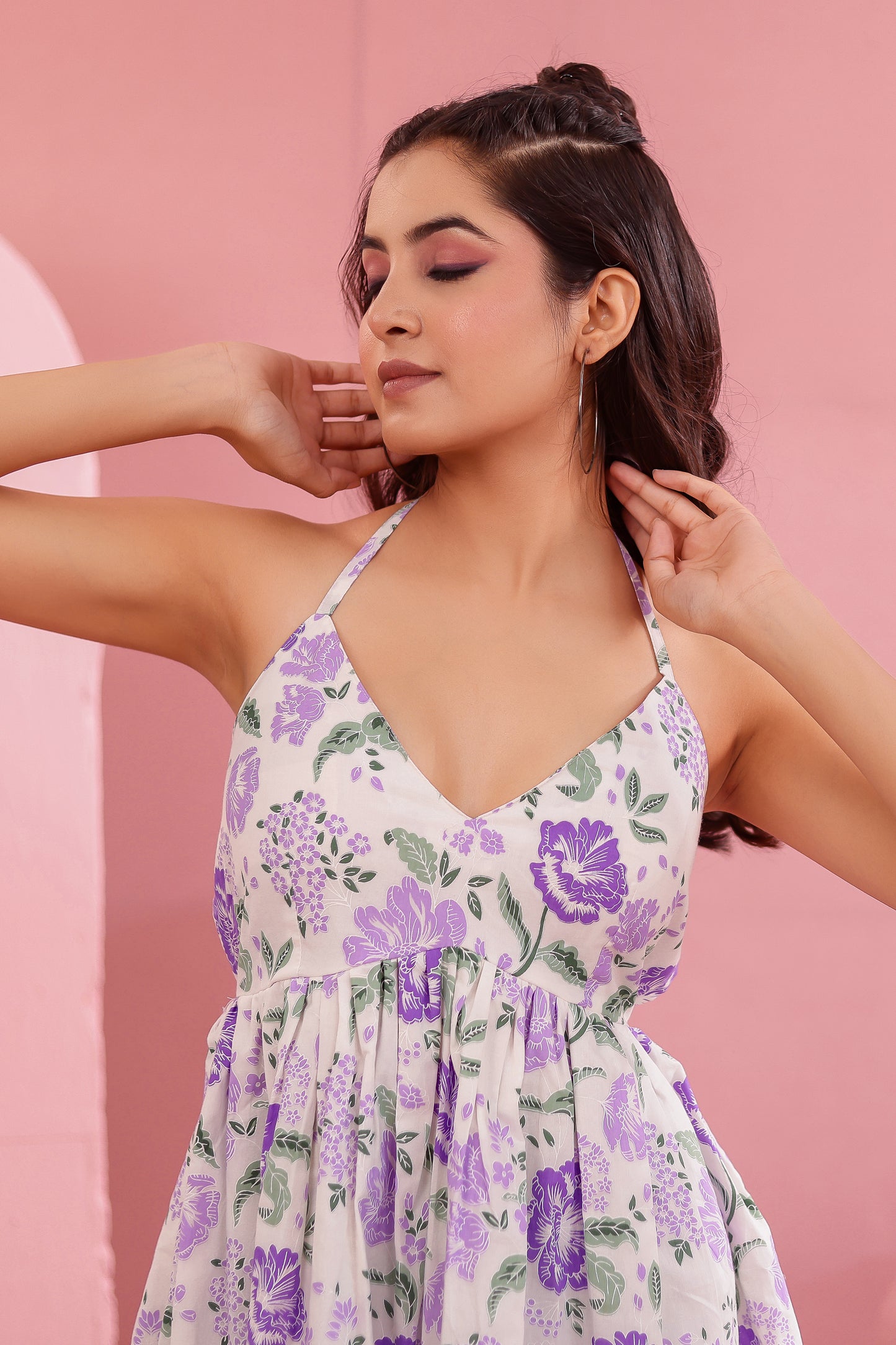 Fleur Halter Neck Short Kurti