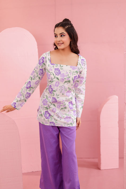 Lilac haze straight kurti